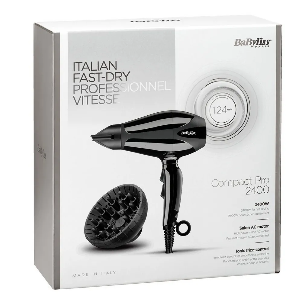 Фен BaByliss Compact Pro 6715E, 2400 Вт, Чёрный
