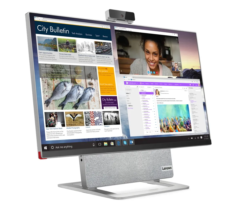 Computer All-in-One Lenovo YOGA AIO 7 27ACH6, 27", AMD Ryzen 7 5800H, 32GB/1024GB, Windows 11 Home, Argintiu