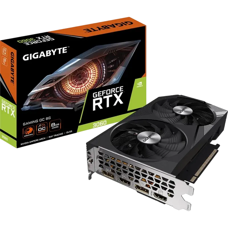 Видеокарта Gigabyte GV-N3060GAMING OC-8GD,  8GB GDDR6 128бит (GV-N3060GAMING OC-8GD)