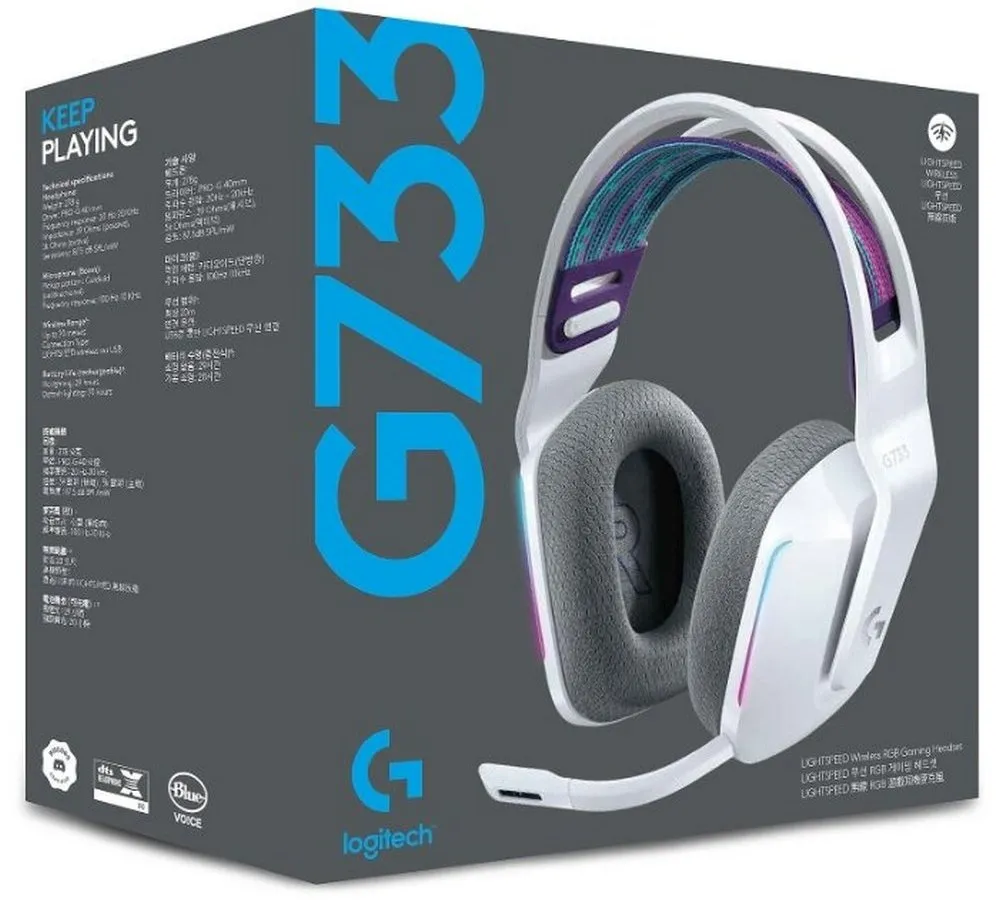 Căști gaming Logitech G733, Wireless/Cu fir, Alb