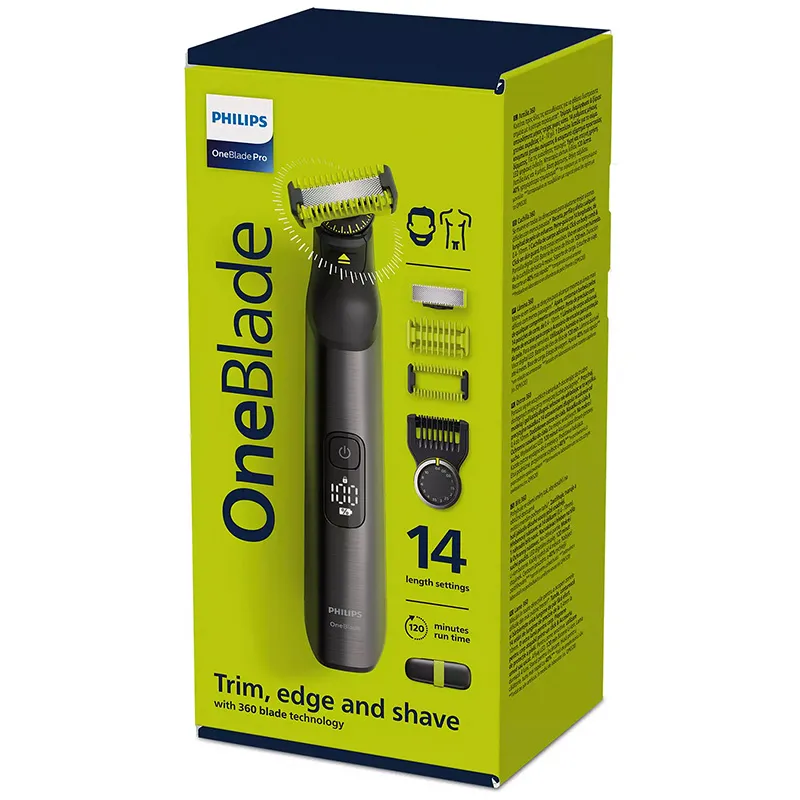Trimmer pentru bărbați Philips OneBlade Pro 360 QP6651/61, Crom