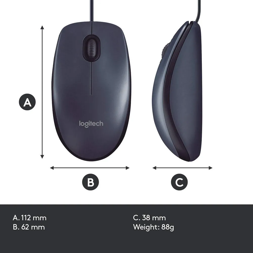 Мышь Logitech B100, Чёрный