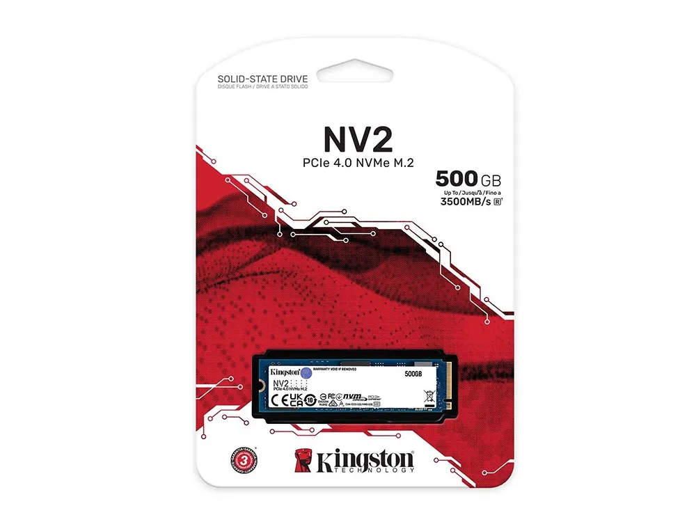 Накопитель SSD Kingston NV2, 500Гб, SNV2S/500G