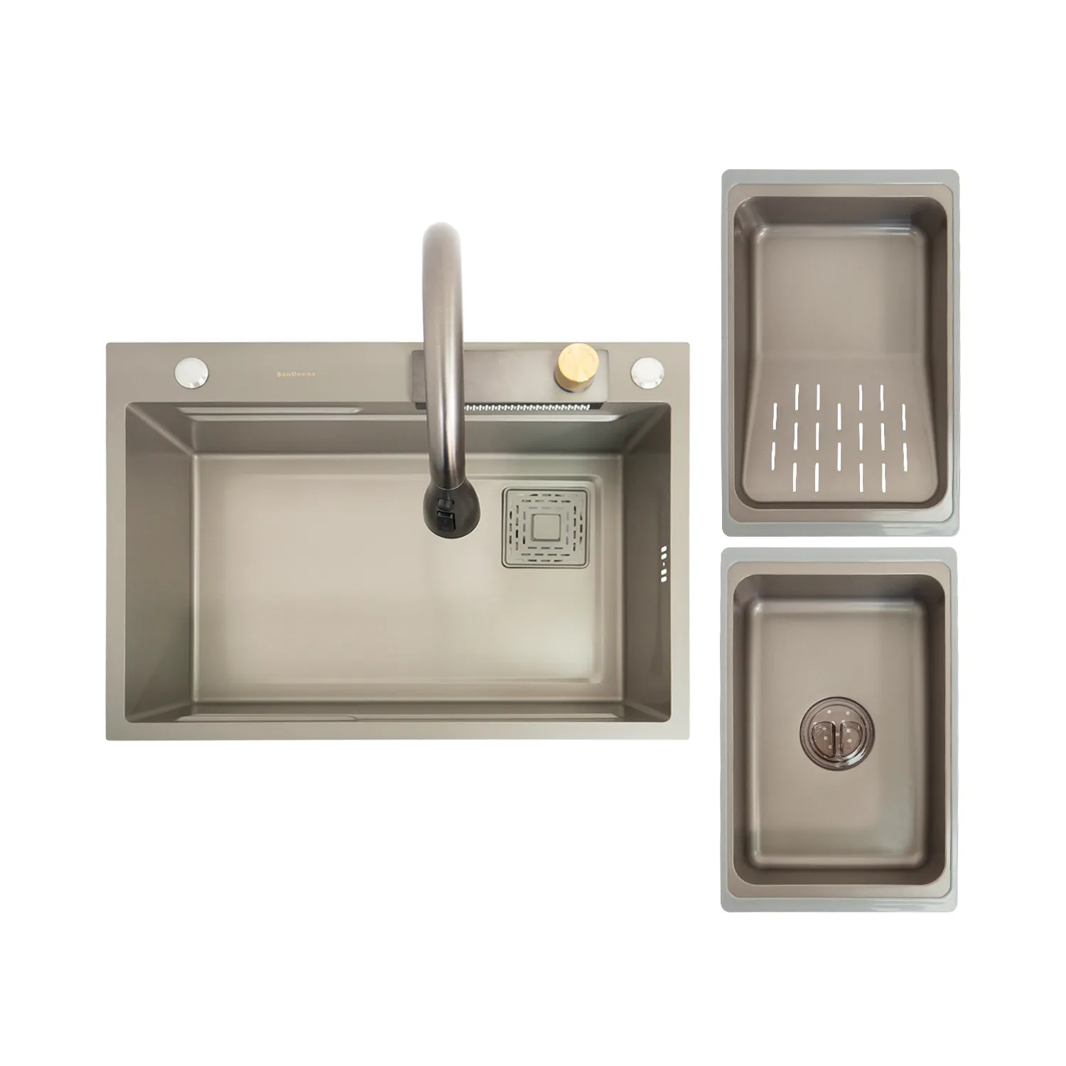 Кухонная мойка handmade SanDonna HD6850 (Серебристый)