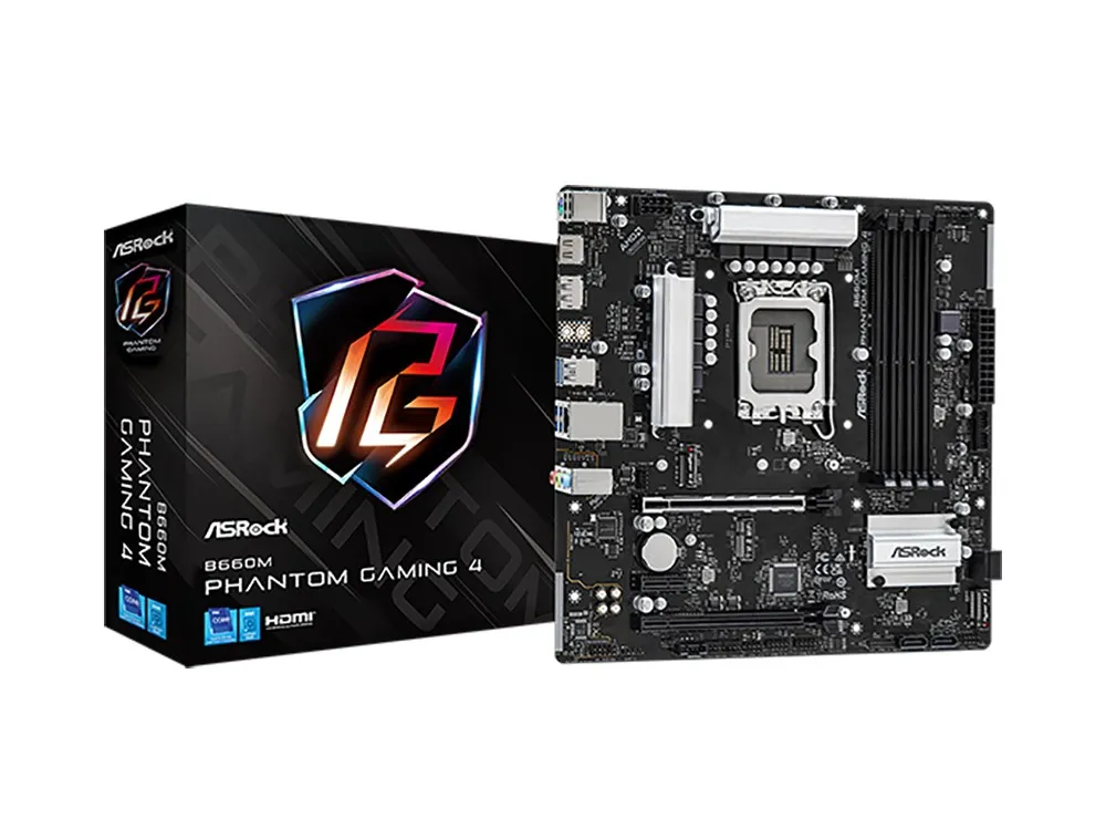 Материнская плата ASRock B660M PHANTOM GAMING 4, LGA1700, Intel B660, Micro-ATX