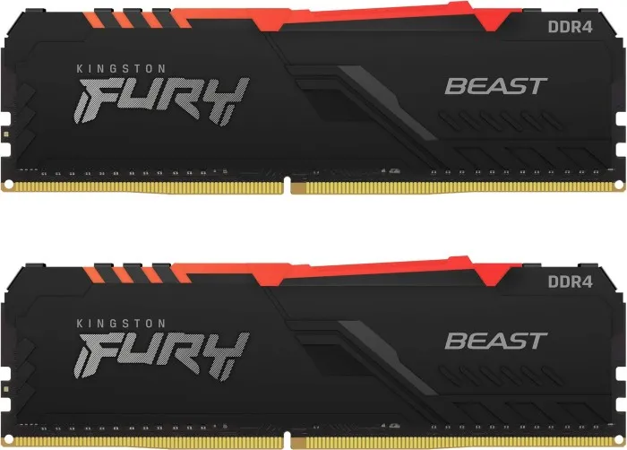 Оперативная память Kingston FURY Beast RGB, DDR4 SDRAM, 3600 МГц, 16Гб, KF436C17BBAK2/16