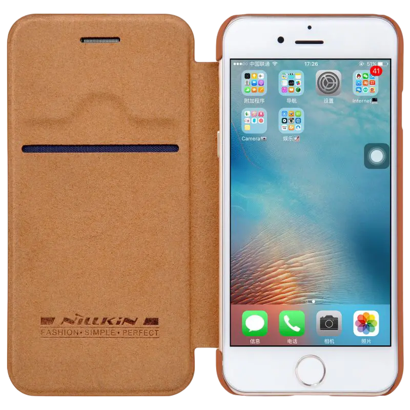 Husă tip carte Nillkin iPhone SE 2020/8/7 - Qin, Auriu