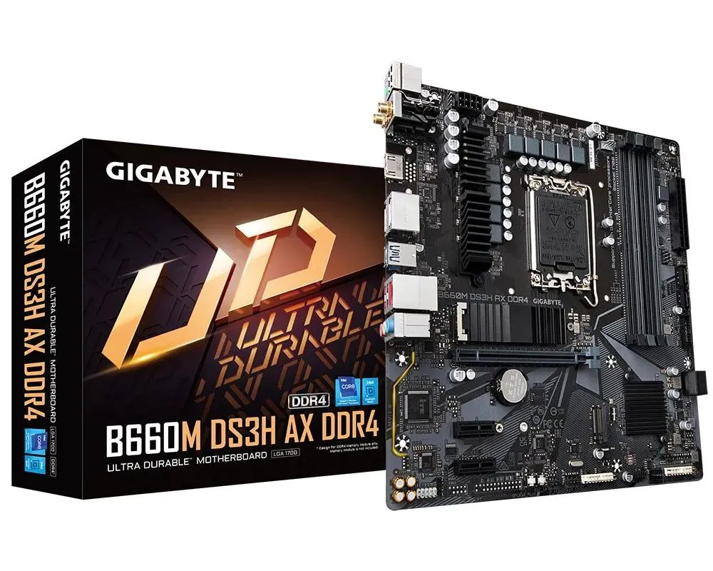 Материнская плата Gigabyte B660M DS3H AX DDR4, LGA1700, Intel B660, Micro-ATX