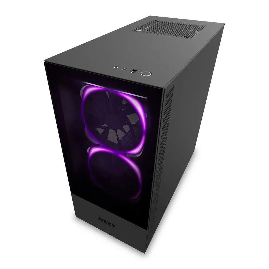 Case ATX NZXT H510 Elite, 1xUSB 3.1, 1xType-C, RGB:(3x140mm+1xStrips), Temp. Glass, CAM Smart, Black
