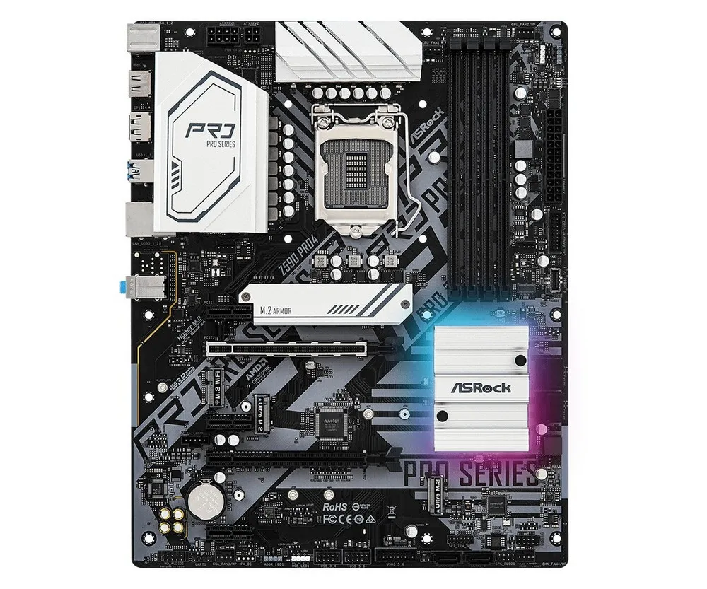 Материнская плата ASRock Z590 Pro4, LGA1200, Intel Z590, ATX