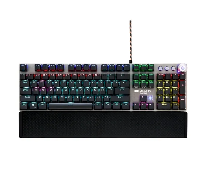 Gaming Keyboard Canyon Nightfall, Mechanical, Black SW, Anti-ghosting, Backlight, Macros, Wrist rest
