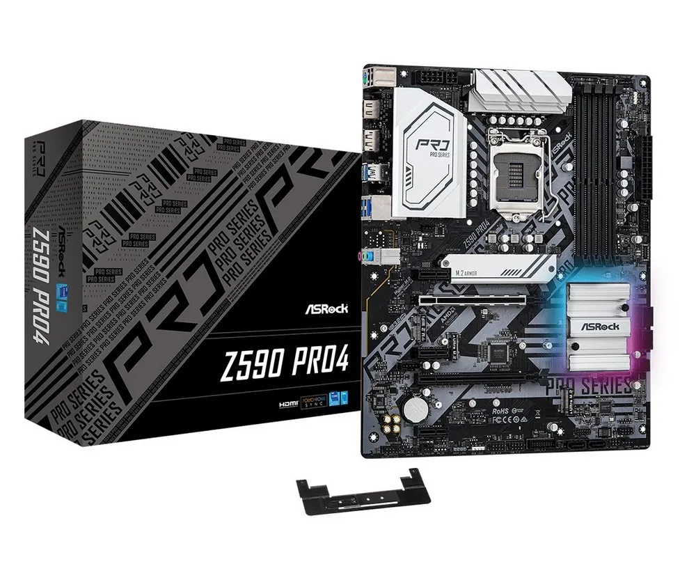 Материнская плата ASRock Z590 Pro4, LGA1200, Intel Z590, ATX