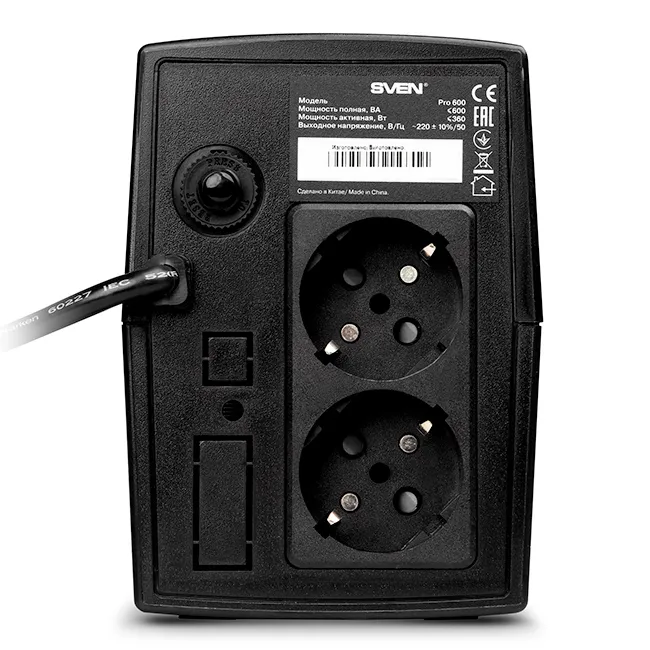 Sursă de alimentare neîntreruptibilă SVEN Pro  600, Linear-interactiv, 600VA, Turn