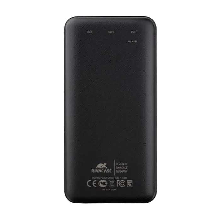 Портативное зарядное устройство RivaCase VA2120, 2000мА·ч, Чёрный