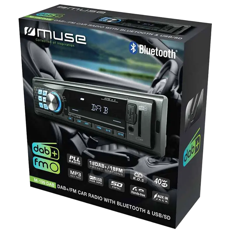 Radio Auto MUSE M-199 DAB. Negru