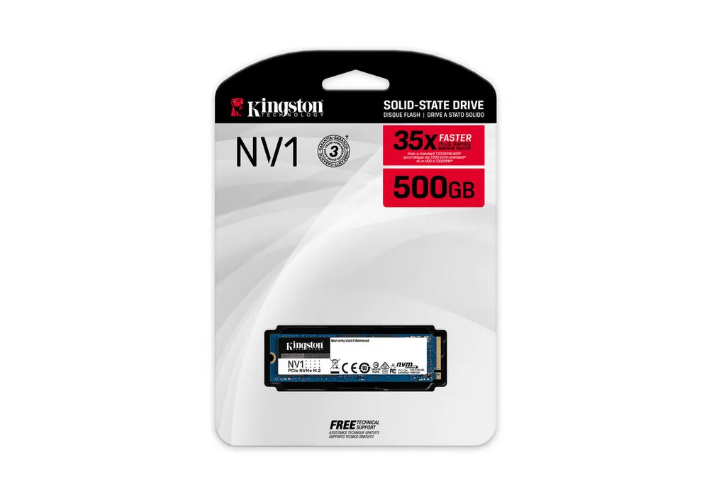 Накопитель SSD Kingston NV1, 500Гб, SNVS/500G