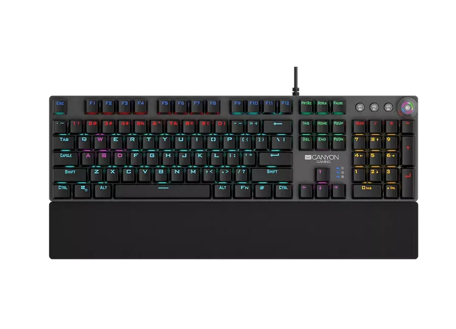 Gaming Keyboard Canyon Nightfall, Mechanical, Black SW, Anti-ghosting, Backlight, Macros, Wrist rest