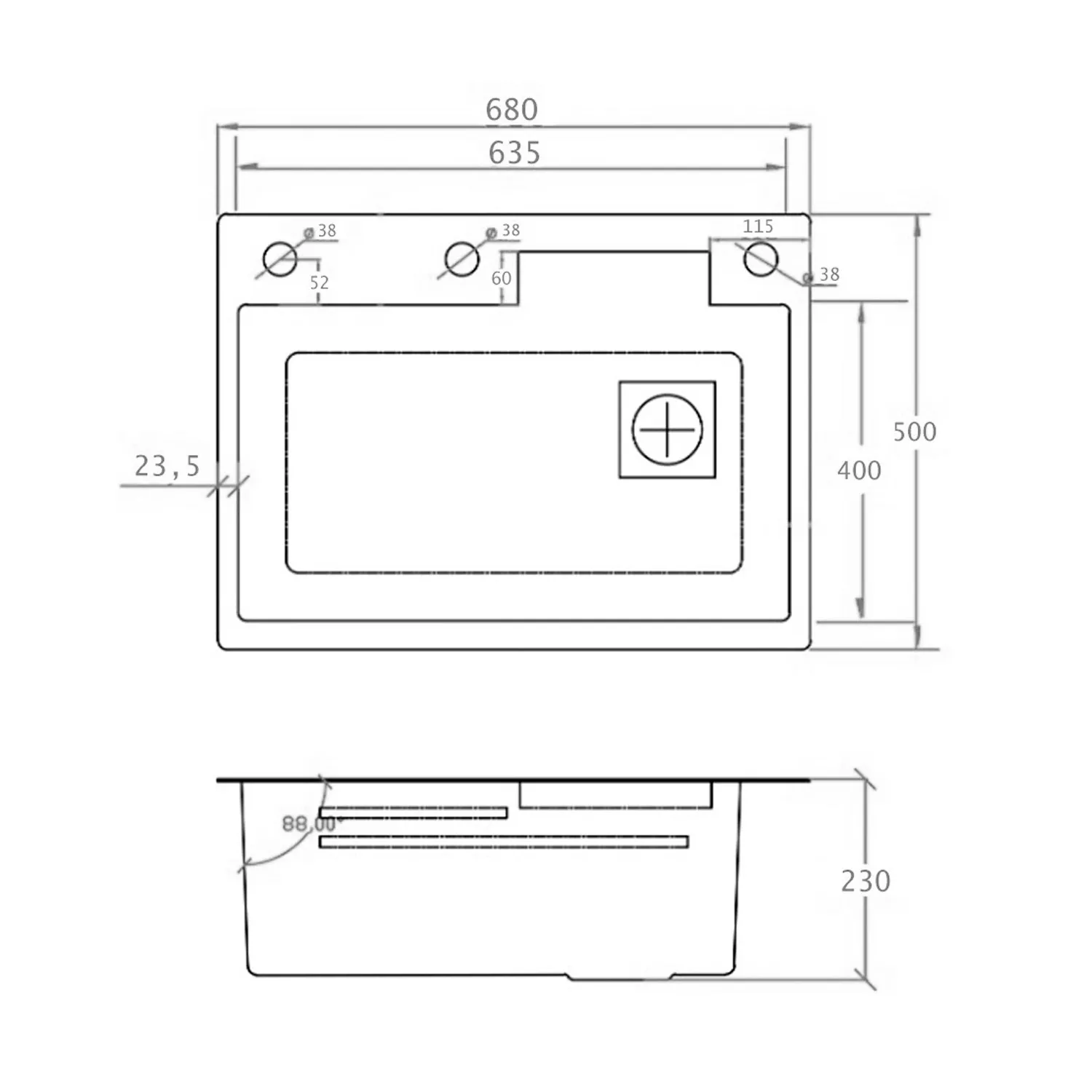 Chiuveta handmade SanDonna HD6850 (Negru)