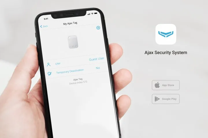 Защищенный бесконтактный брелок Ajax Tag, Белый