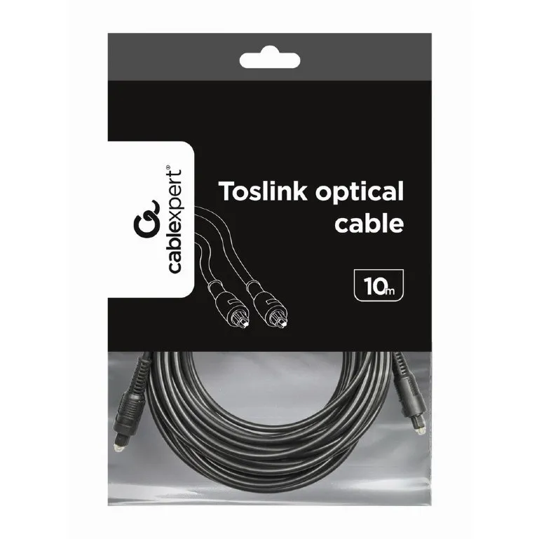 Cablu audio Cablexpert CC-OPT-10M, Toslink - Toslink, 10m, Negru