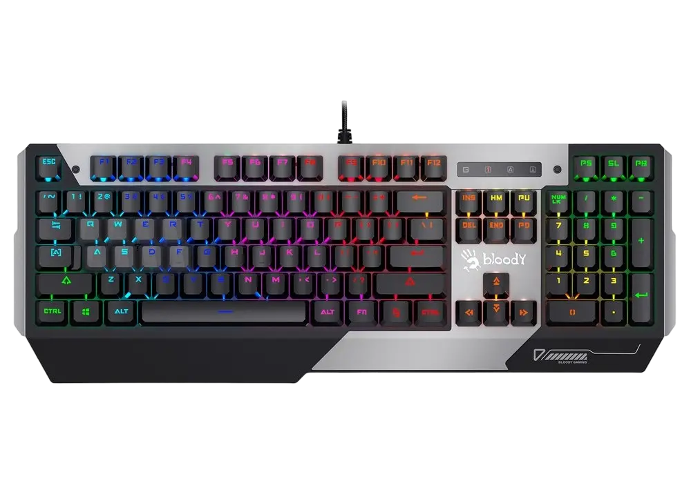 Клавиатура Bloody B865R, Проводное, Черный/Серебристый