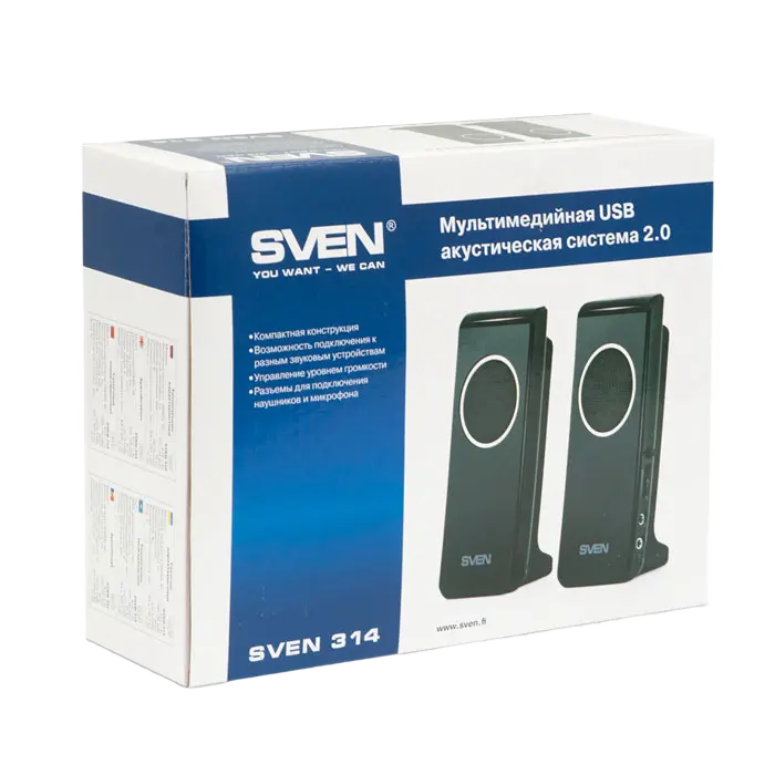 Boxe pentru calculator 2.0 SVEN "314", Negru