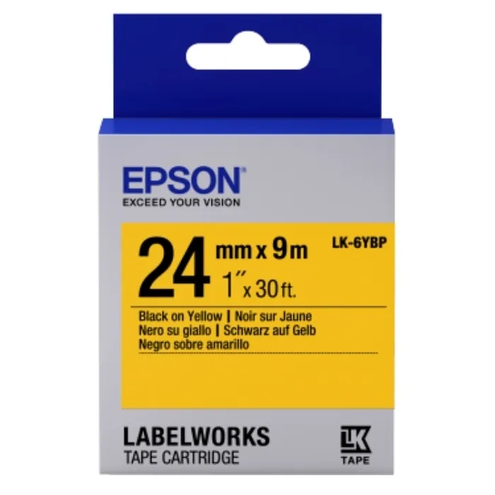 Cartuş de bandă Epson LK-6YBP, 24 mm x 9 m