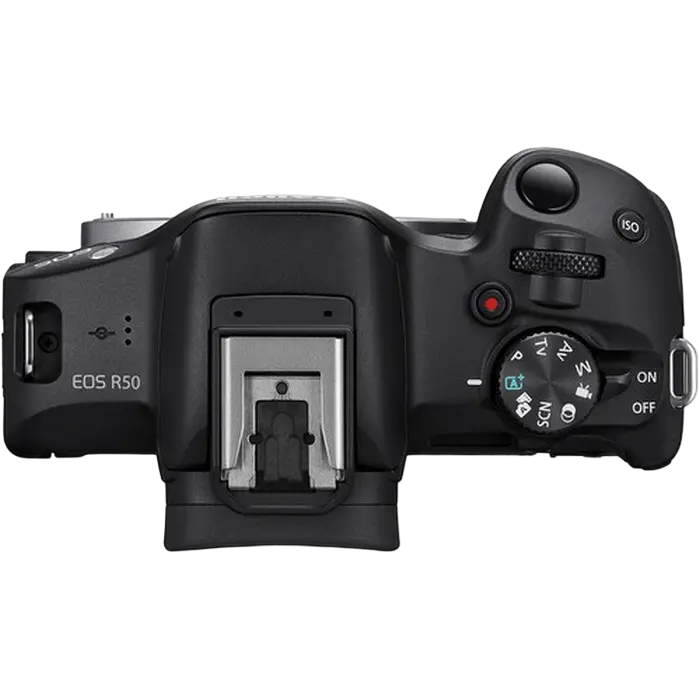 Aparat Foto Mirrorless Canon EOS R50 Blac & RF-S 18-45mm & RF-S 55-210mm KIT, Negru