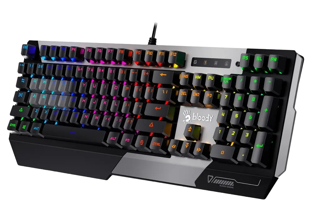 Клавиатура Bloody B865R, Проводное, Черный/Серебристый