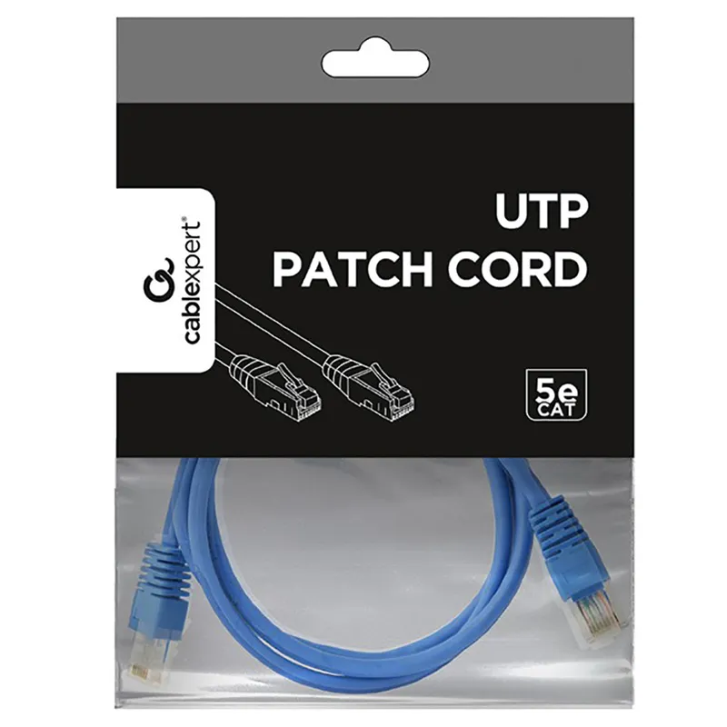 Patch cord Cablexpert PP12-1M/B, CAT5e UTP, 1m, Albastru