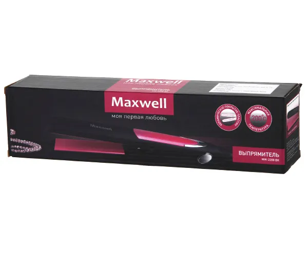 Выпрямитель для волос Maxwell MW-2208, Чёрный | Розовый