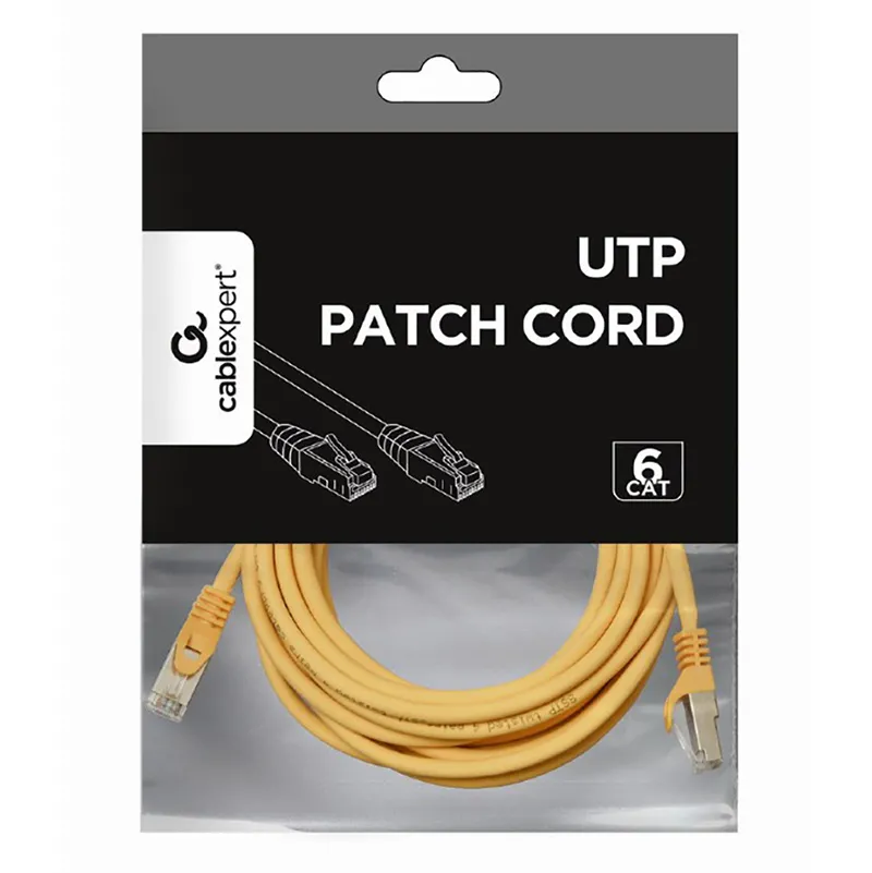 Patch cord Cablexpert PP6U-3M/Y, Cat6 UTP, 3m, Galben