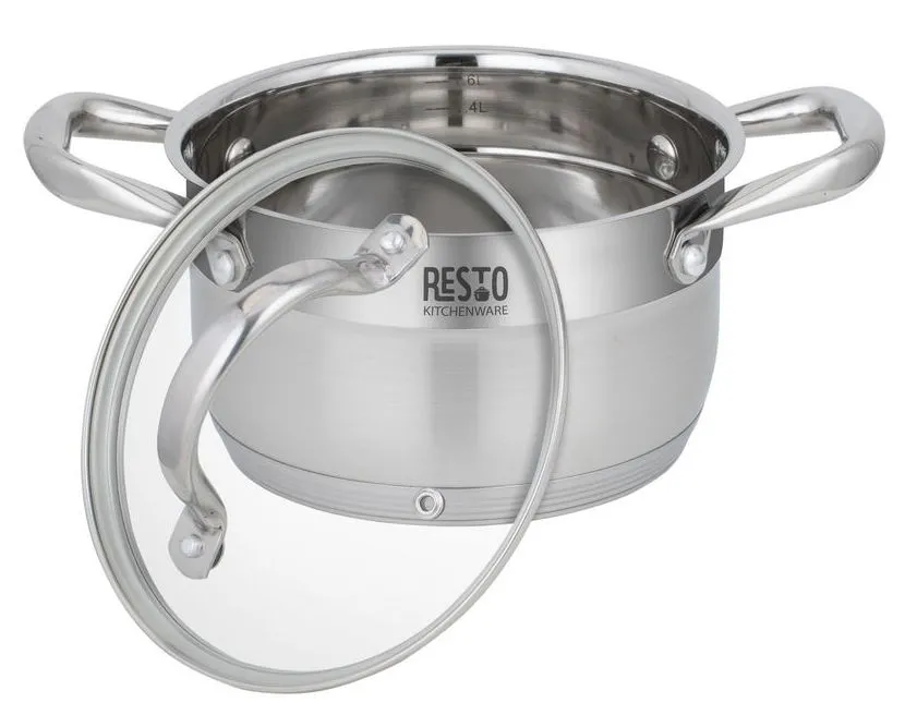 Кастрюля RESTO 92102, 1,9л, Нержавеющая сталь