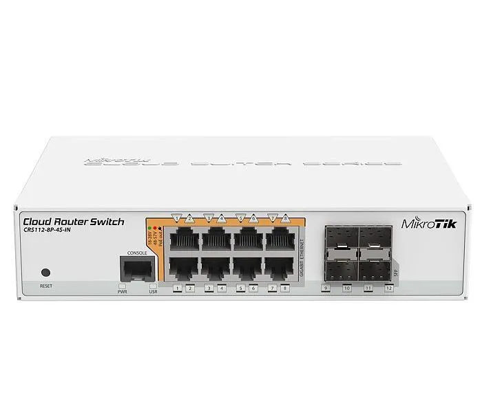 Коммутатор маршрутизатора MikroTik CRS112-8P-4S-IN, Белый