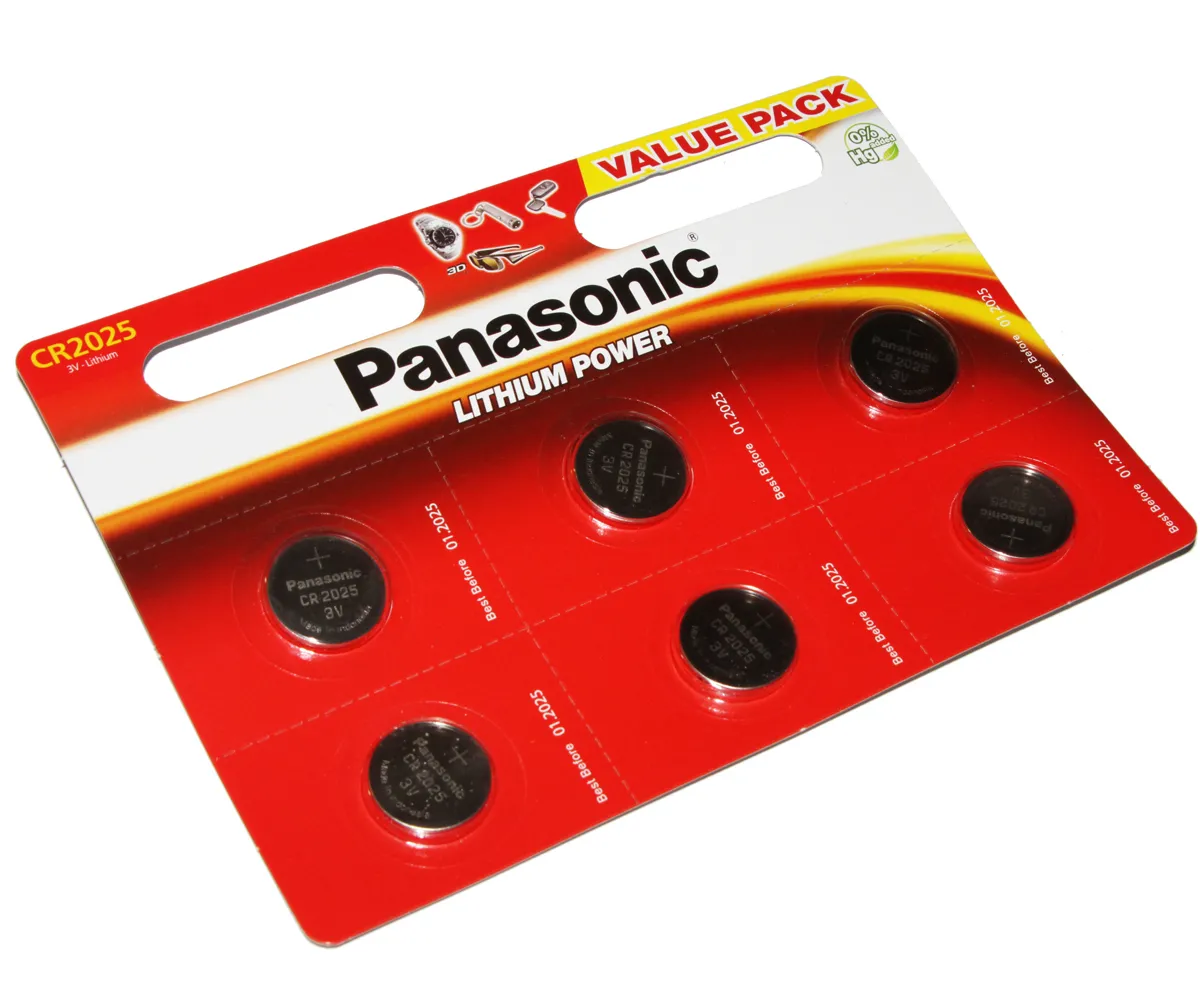 Baterii rotunde Panasonic CR-2025EL, CR2025, 6buc.