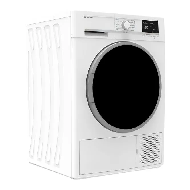 Uscător de rufe Sharp KDGHB8S7GW2EET, 8, Alb