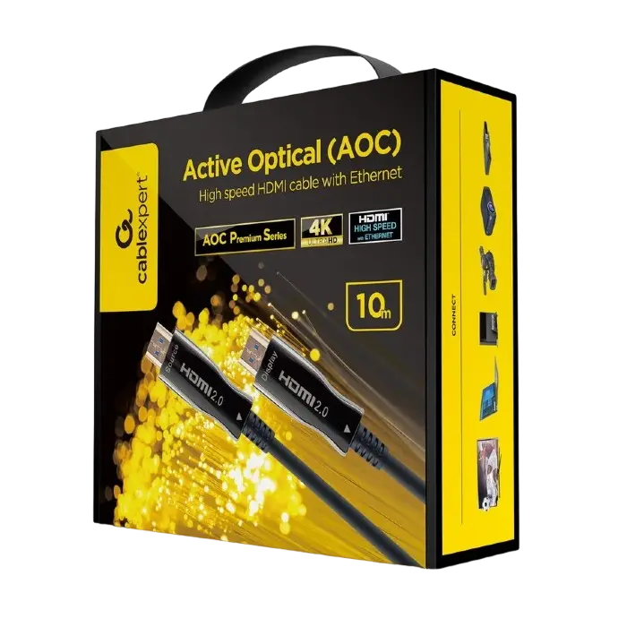 Cablu Video Cablexpert CCBP-HDMI-AOC-10M-02, HDMI - HDMI, 10m, Negru