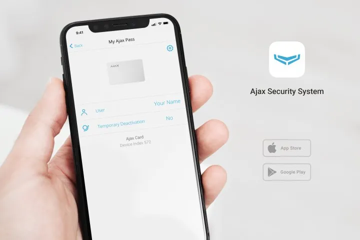 Защищенная бесконтактная карта Ajax Pass, Белый