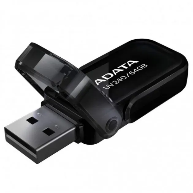 USB Flash накопитель ADATA UV240, 64Гб, Чёрный