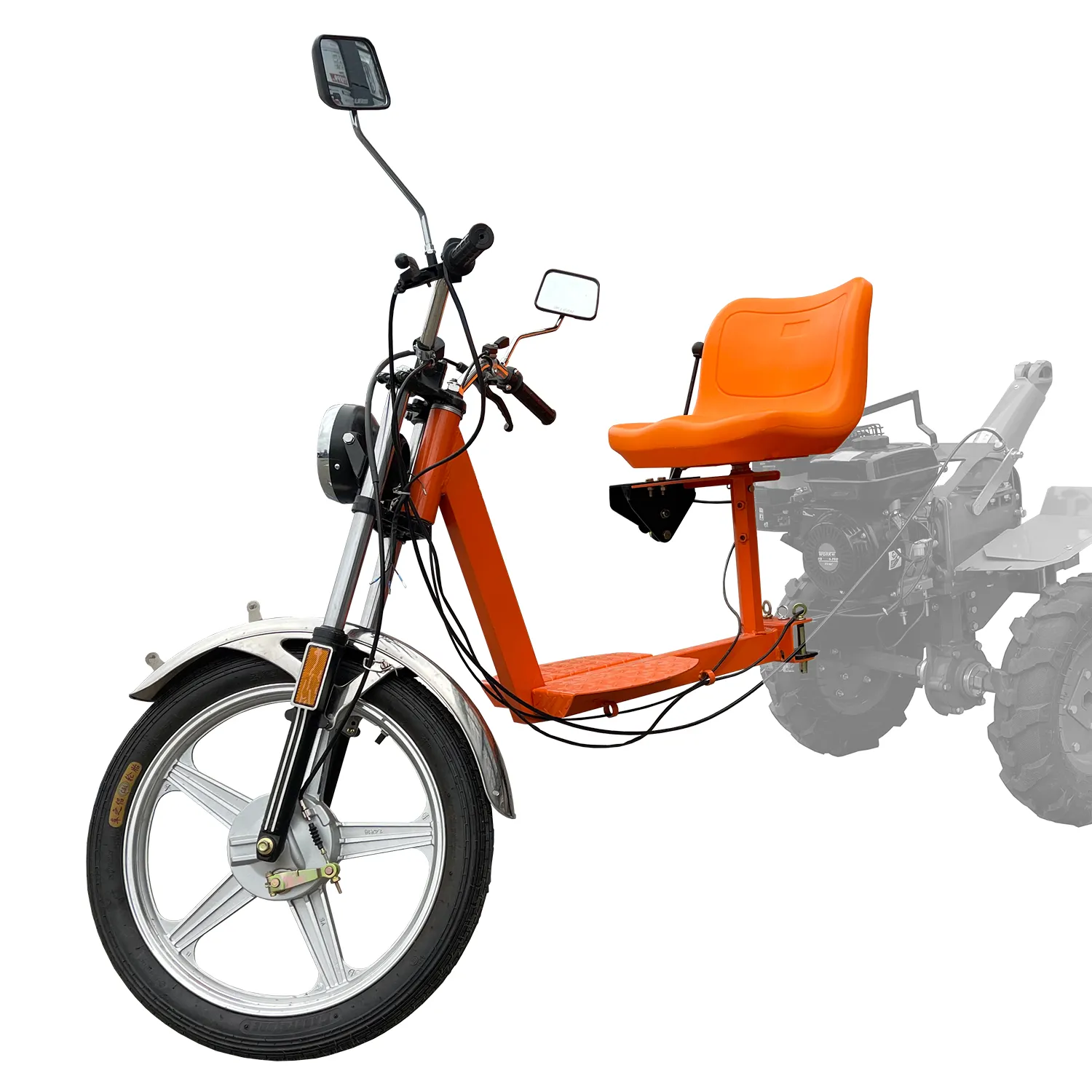 Accesoriu pentru motocultor (cap motor + scaun + fire + alte piese)