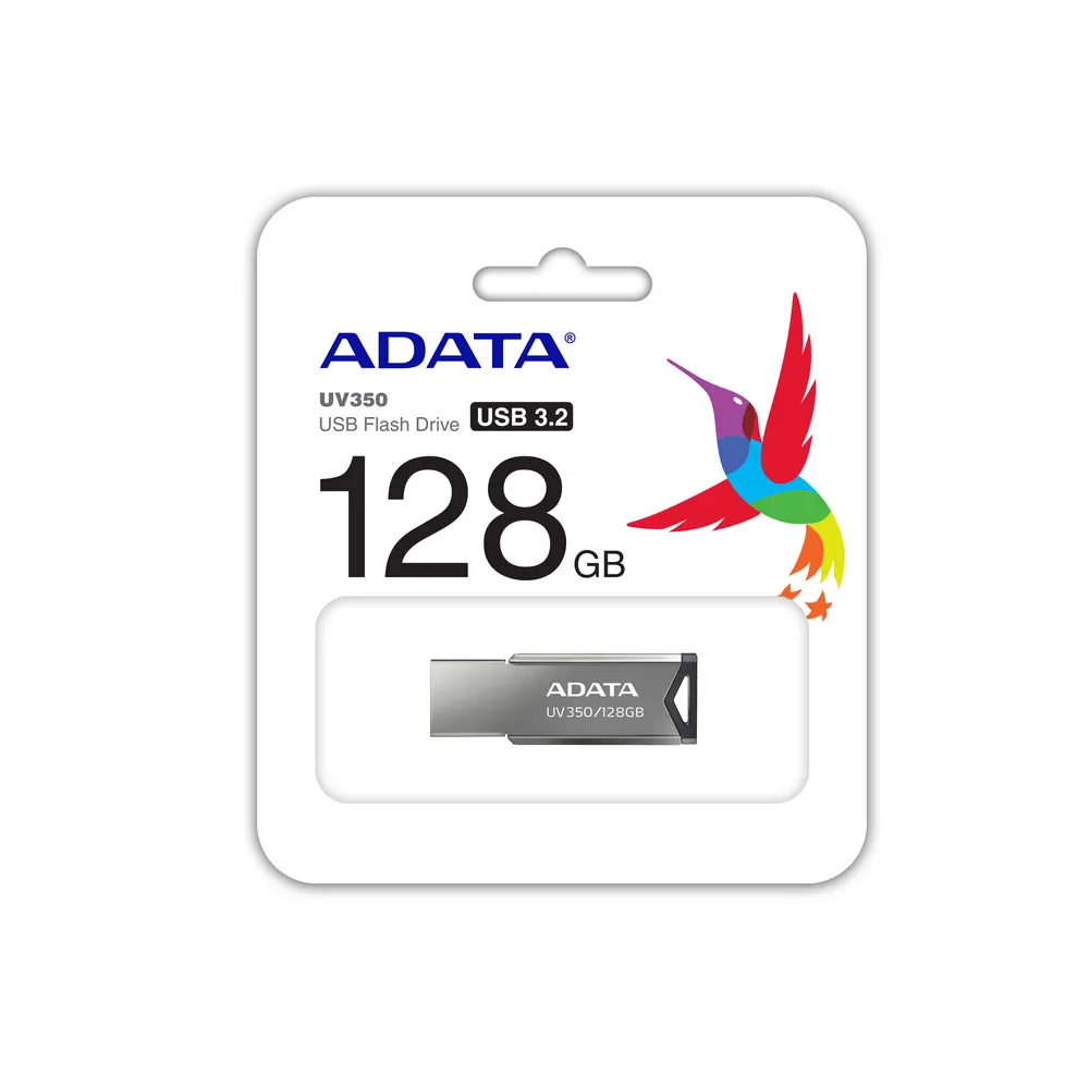 USB Flash накопитель ADATA UV350, 128Гб, Серебристый