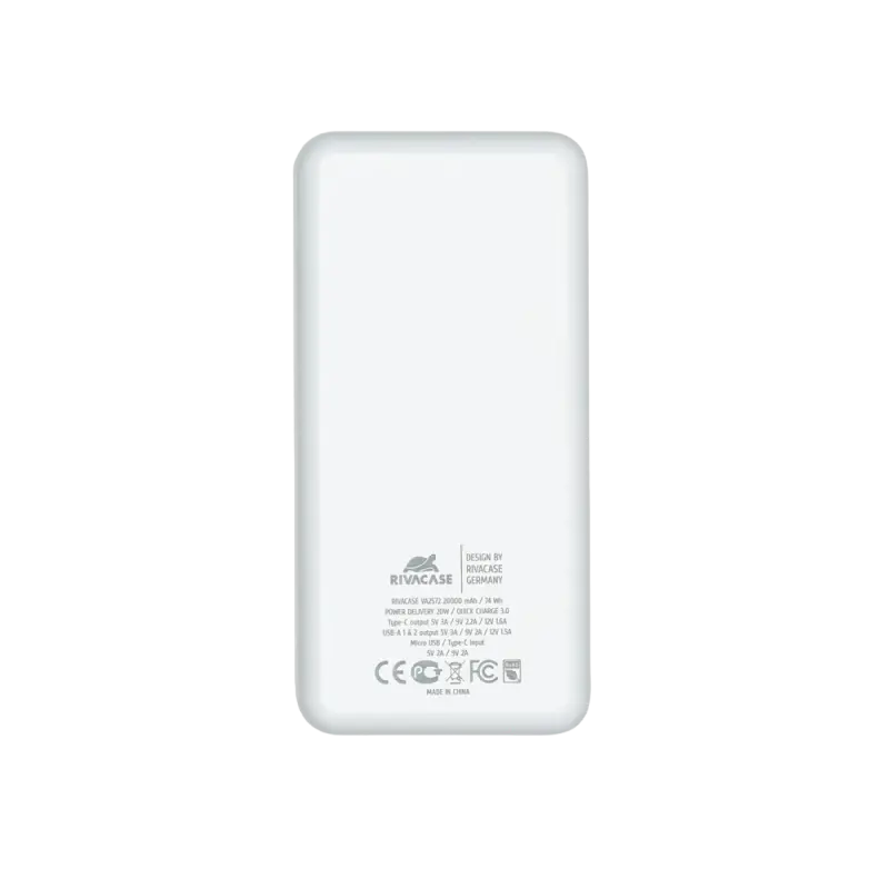 Портативное зарядное устройство RivaCase VA2572, 2000мА·ч, Белый