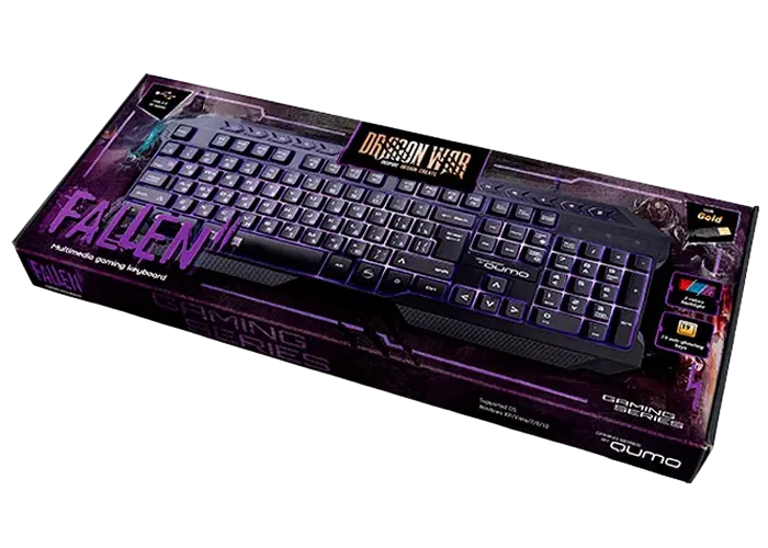 Клавиатура QUMO Fallen II, Проводное, Чёрный