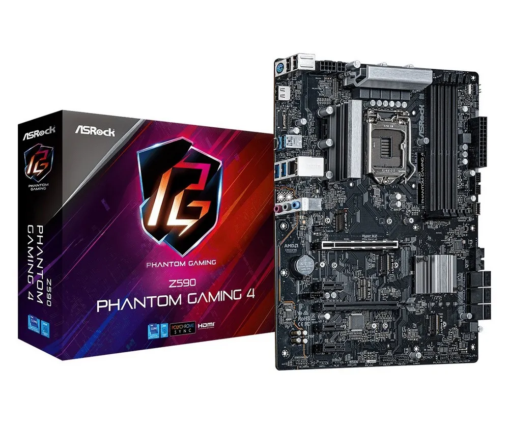 Материнская плата ASRock Z590 Phantom Gaming 4, LGA1200, Intel Z590, ATX