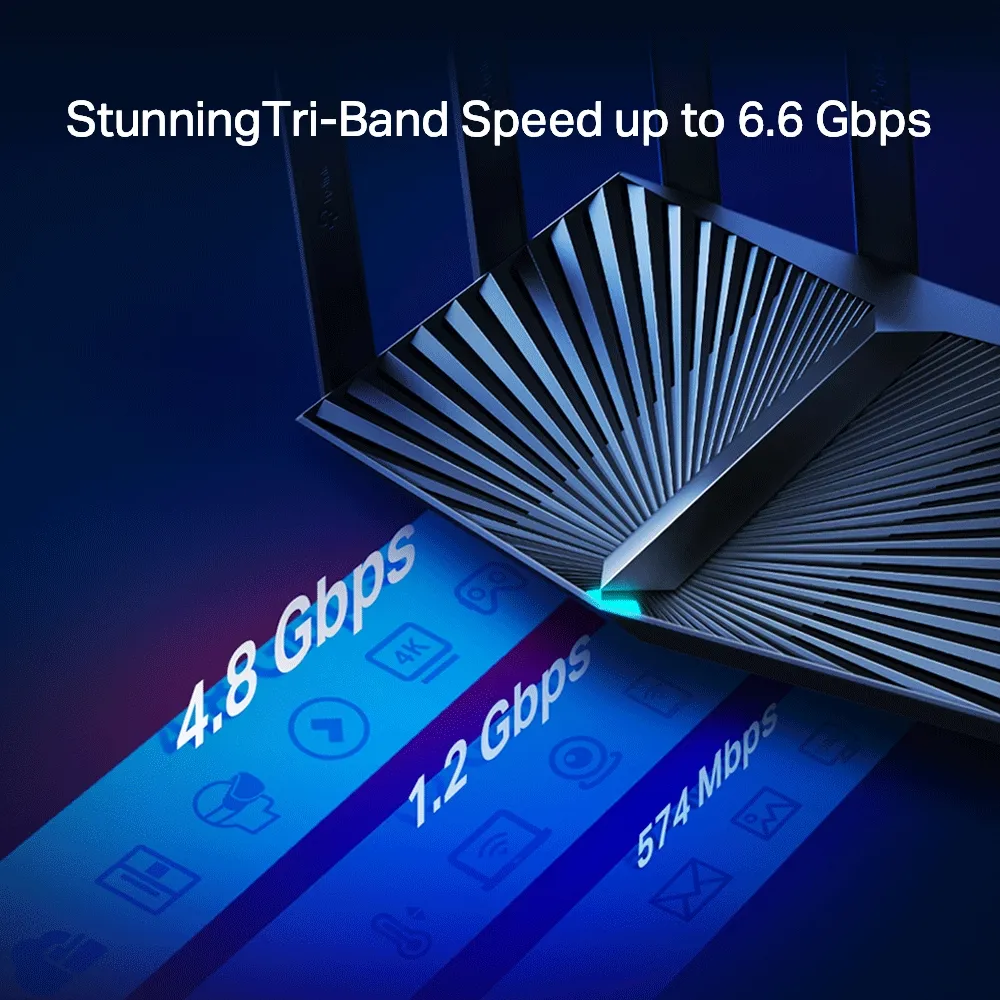 Беспроводной маршрутизатор TP-LINK Archer AX90, Чёрный