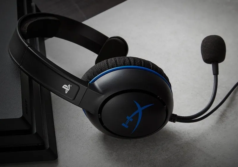 Căști gaming HyperX Cloud Chat PS4, Cu fir, Negru/Albastru