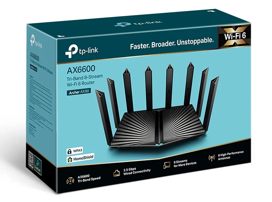 Беспроводной маршрутизатор TP-LINK Archer AX90, Чёрный