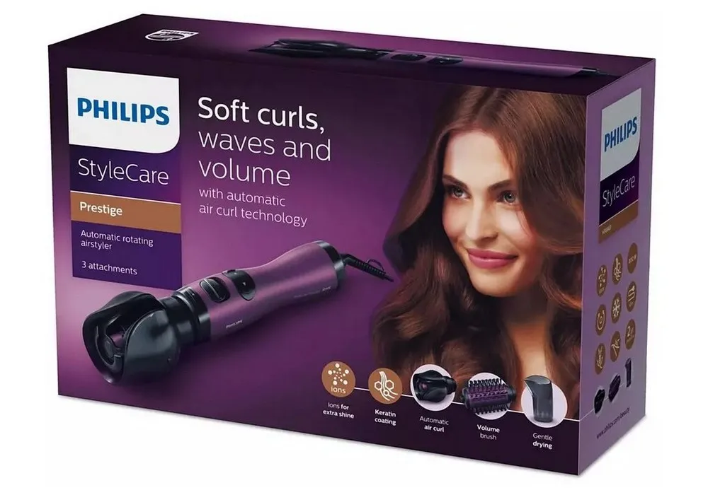 Uscător de păr-perie Philips StyleCare HP8668/00, 800 W, Violet