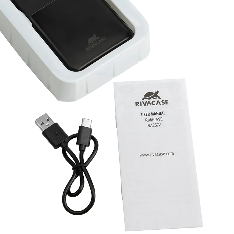 Acumulator extern RivaCase VA2572, 20000mAh, Negru