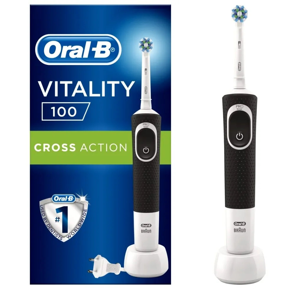 Электрическая зубная щетка Oral-B Vitality 100 Cross Action, Чёрный